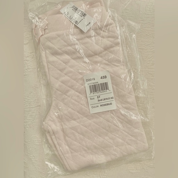 🩷 Jogger Pants 5T 🔸Rosebud Color 🔸 Soft Sparkly Diamond Quilt-Cushion-Look 🩷 - Picture 2 of 8